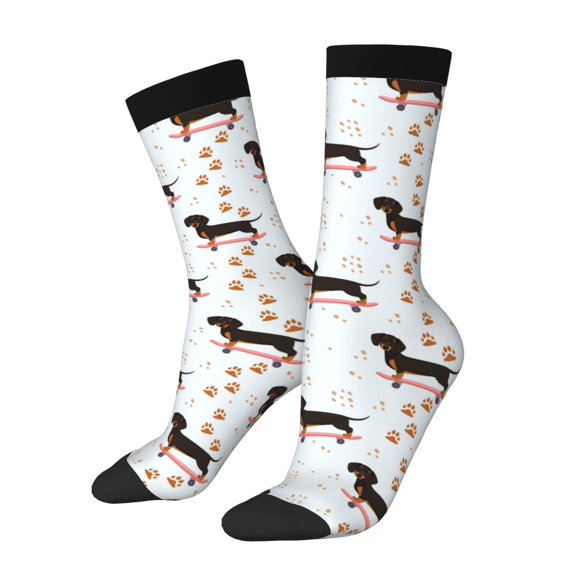 Logiee Dachshund Dog Print Adult Socks for Men & Women,Calf Socks, Ankle Socks,Boots Socks,Breathable Casual Sock,Unisex Crew Socks