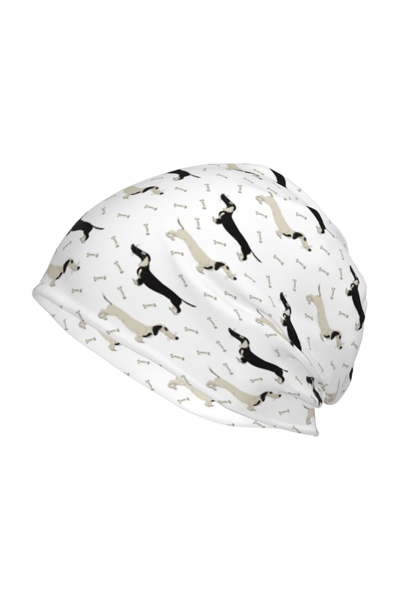 Dachshund Dog Print Unisex Knit Beanie for Men Women Winter Hat,Beanies Skull Caps