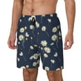 thumbnail image 1 of Logiee Daisies Flowers Print Men's Swim Trunk,Quick Dry Board Shorts ,Men's Swim Trunks with Compression Liner, Bathing Suits with Pockets-Large, 1 of 6