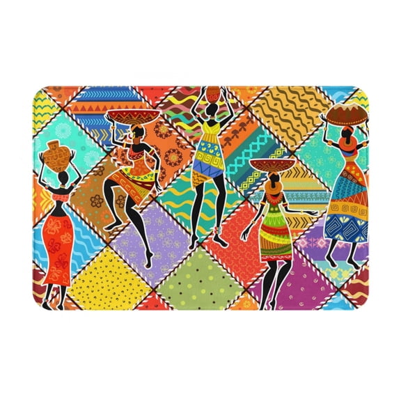 Logiee Dancing African Womans Print Welcome Mats for Entryway,Door Mat for Front Door,Entry Mat,Doormat for Garden, Garage, Patio, Home, Porch Decor