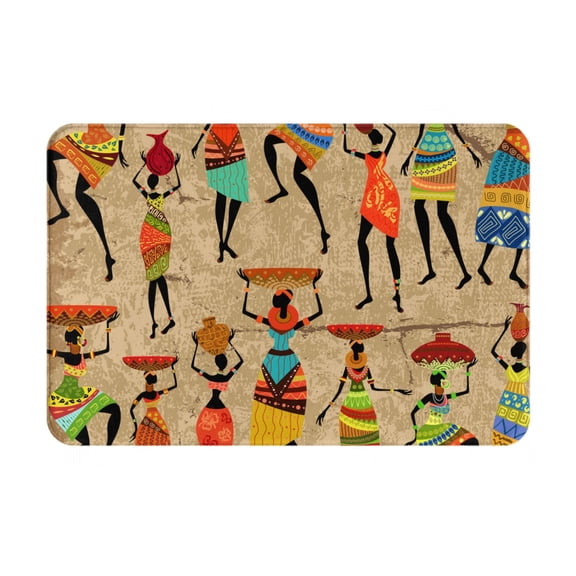 Logiee Dancing African Women Print Welcome Mats for Entryway,Door Mat for Front Door,Entry Mat,Doormat for Garden, Garage, Patio, Home, Porch Decor