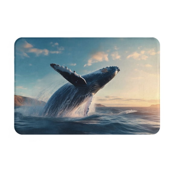Logiee Dancing Whale Print Welcome Mats for Entryway,Door Mat for Front Door,Entry Mat,Doormat for Garden, Garage, Patio, Home, Porch Decor