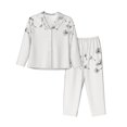 thumbnail image 1 of Logiee Dandelion Blowing In The Wind Print Womens Pajamas Set,Long Sleeve Sleepwear,Button Down Lounge Set 2 Pieces,Soft Nightwear Pjs Set-Medium, 1 of 7