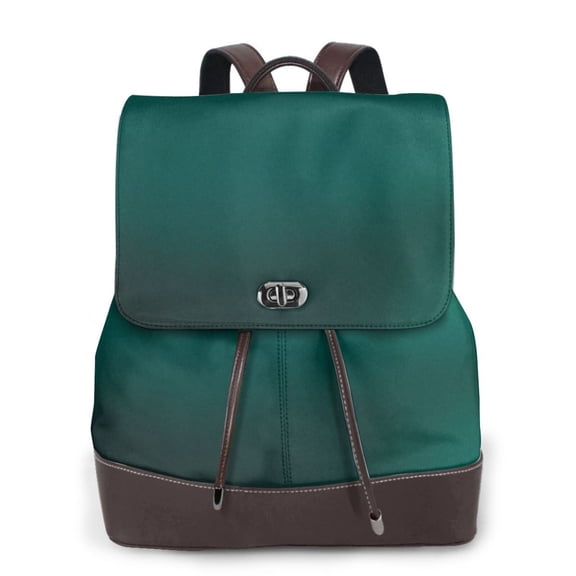 Logiee Dark teal green Print Backpack Purse for Women,Fashion Leather Backpack Purse,Women's Leather Backpack for Work College Travel
