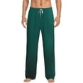 thumbnail image 1 of Logiee Dark teal green Print Pajama Pants for Men,Men’s Pajama Bottoms,Mens PJ Pants with Pockets & Button Fly-Small, 1 of 6