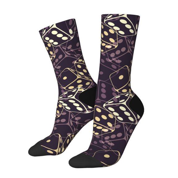Logiee Dice Print Adult Socks for Men & Women,Calf Socks, Ankle Socks,Boots Socks,Breathable Casual Sock,Unisex Crew Socks