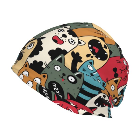 Logiee Different Cats 1 Print Unisex Knit Beanie for Men Women Winter Hat,Beanies Skull Caps