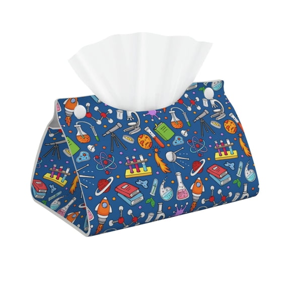 Logiee Different Chemical Things Print Tissue Box Cover,Stylish Tissue Box Holder Decorative Tissue Cover for Bathroom Toilet Bedroom Living Room Table Desk Office