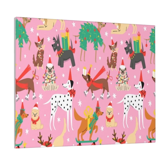 Logiee Different Dogs Christmas Print Canvas Wall Art ,Art Poster,Canvas Decorative Picture,Decor Wall Pictures for Living Room Bedroom Bathroom,Ready to Hang