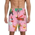 thumbnail image 1 of Logiee Different Dogs Christmas Print Men's Pajama Shorts with Drawstring & Pockets,Sleep Shorts for Men,Sleepwear Bottoms,Elastic Waistband Loungewear-Large, 1 of 6
