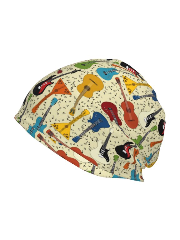 Different Kind Of Guitars Print Unisex Knit Beanie for Men Women Winter Hat,Beanies Skull Caps