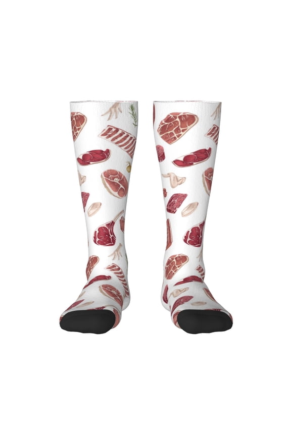 Different Meat Print Gift Stocking Stuffers,Adult Stockings,Novelty Socks,Funny Socks Birthday Running Walking Sleeping
