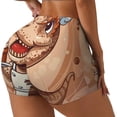 thumbnail image 1 of Logiee Dinosaur Baking Delight Print Women's Biker Shorts,Workout Gym Shorts,Scrunch Shorts,Tummy Control Hidden Scrunch Running Yoga Shorts-Small, 1 of 8
