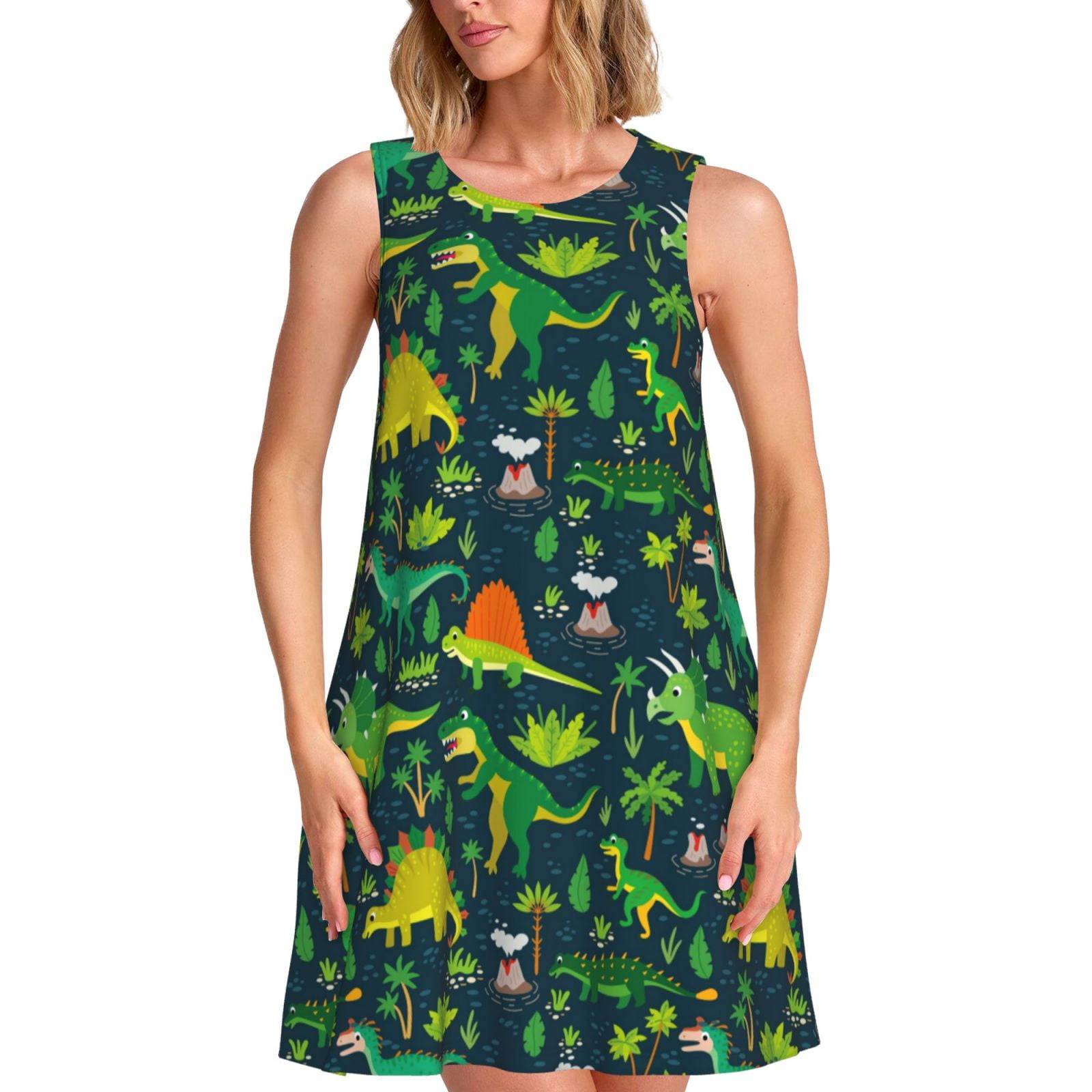 chinese dress ladies Dinosaur Maxi Dress – ReallyRexBoutique main image 1
