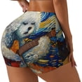 thumbnail image 1 of Logiee Dog Guitar Starry Night Print Women's Biker Shorts,Workout Gym Shorts,Scrunch Shorts,Tummy Control Hidden Scrunch Running Yoga Shorts-X-Large, 1 of 8