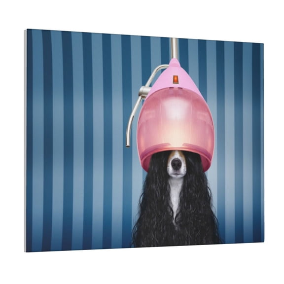 Logiee Dog in Hairdresser Print Canvas Wall Art ,Art Poster,Canvas Decorative Picture,Decor Wall Pictures for Living Room Bedroom Bathroom,Ready to Hang