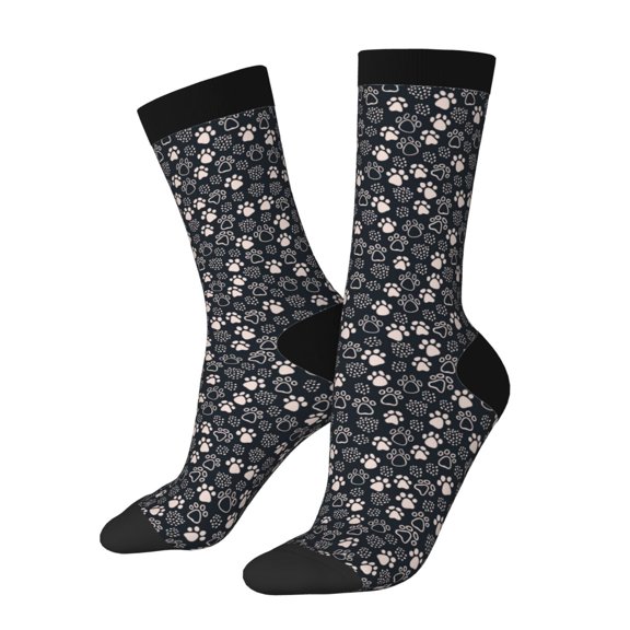 Logiee Dog Paw Print Adult Socks for Men & Women,Calf Socks, Ankle Socks,Boots Socks,Breathable Casual Sock,Unisex Crew Socks