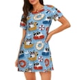 thumbnail image 1 of Logiee Dogs With Pool Floats Print Nightgowns for Women,Soft Short-Sleeved Lightweight Sleepwear, Loose Sleepshirts, 1 of 6