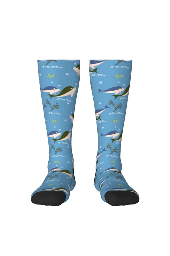 Dolphin Lovers Print Gift Stocking Stuffers,Adult Stockings,Novelty Socks,Funny Socks Birthday Running Walking Sleeping