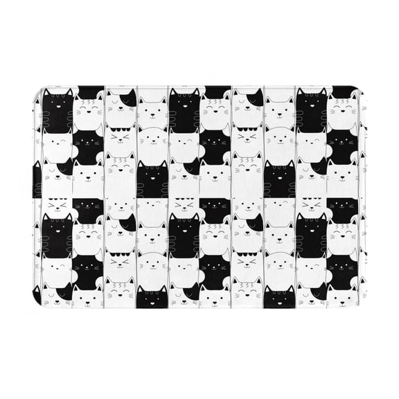 Logiee Doodle Cute Cat Print Welcome Mats for Entryway,Door Mat for Front Door,Entry Mat,Doormat for Garden, Garage, Patio, Home, Porch Decor