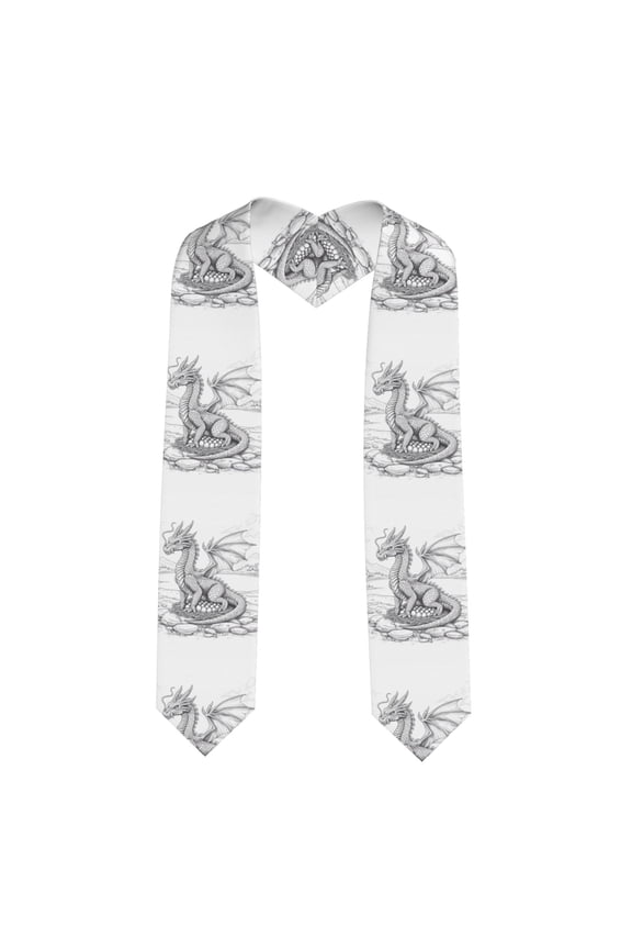 Dragon Nest Sketch Print Unisex Adult Graduation Stole Shawl 72" Long for Academic Commencements Shawl-Sharp Corner