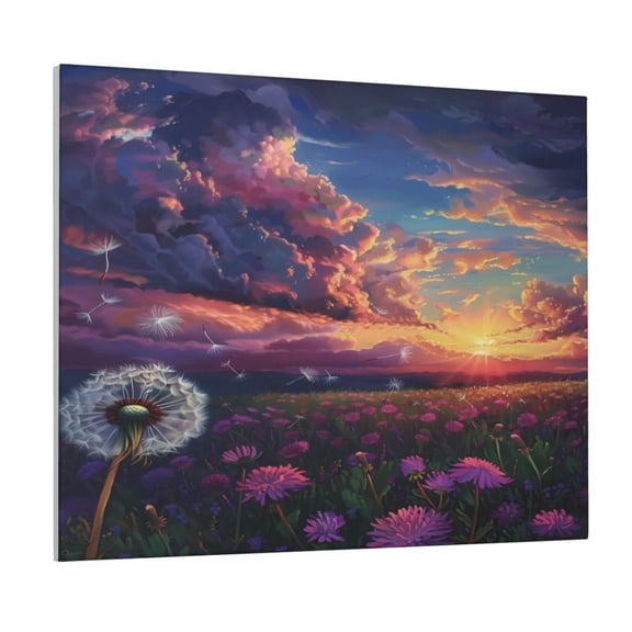 Logiee Dreamy Dandelion Sunset Print Canvas Wall Art ,Art Poster,Canvas Decorative Picture,Decor Wall Pictures for Living Room Bedroom Bathroom,Ready to Hang