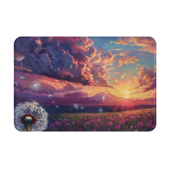 Logiee Dreamy Dandelion Sunset Print Welcome Mats for Entryway,Door Mat for Front Door,Entry Mat,Doormat for Garden, Garage, Patio, Home, Porch Decor