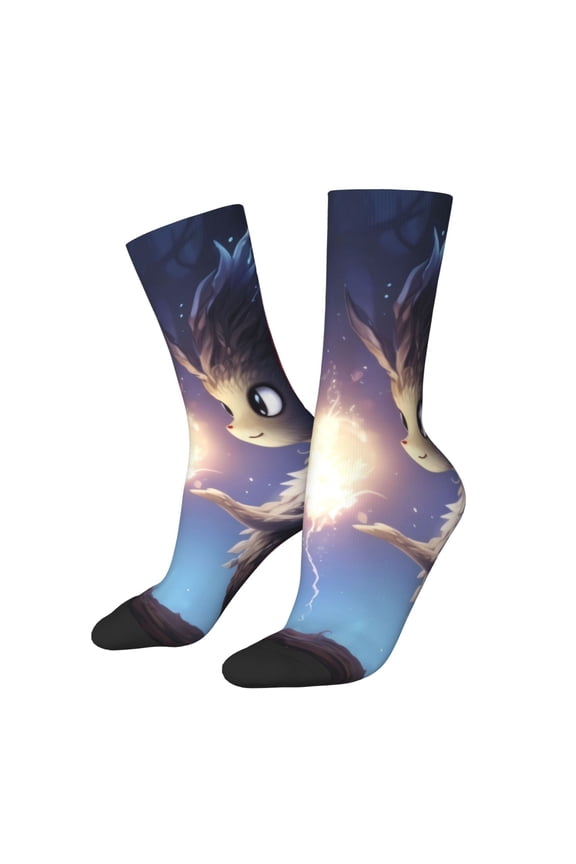 Dreamy Forest Elf Print Adult Socks for Men & Women,Calf Socks, Ankle Socks,Boots Socks,Breathable Casual Sock,Unisex Crew Socks