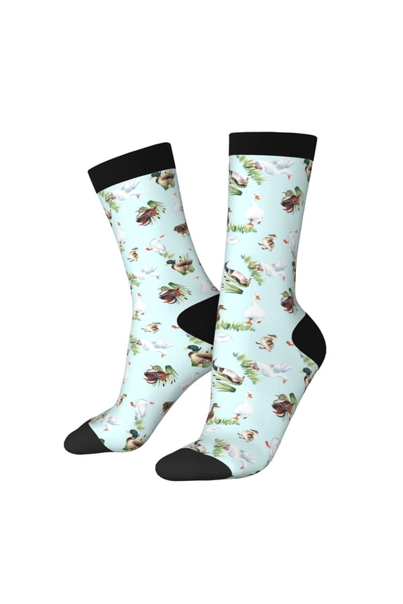 Duck Animals Farm Print Adult Socks for Men & Women,Calf Socks, Ankle Socks,Boots Socks,Breathable Casual Sock,Unisex Crew Socks