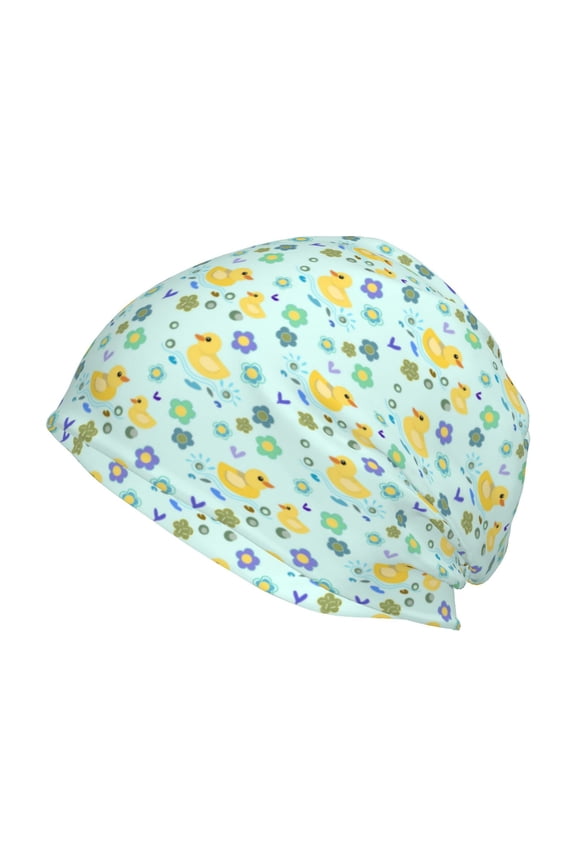 Duck Cartoon Print Unisex Knit Beanie for Men Women Winter Hat,Beanies Skull Caps