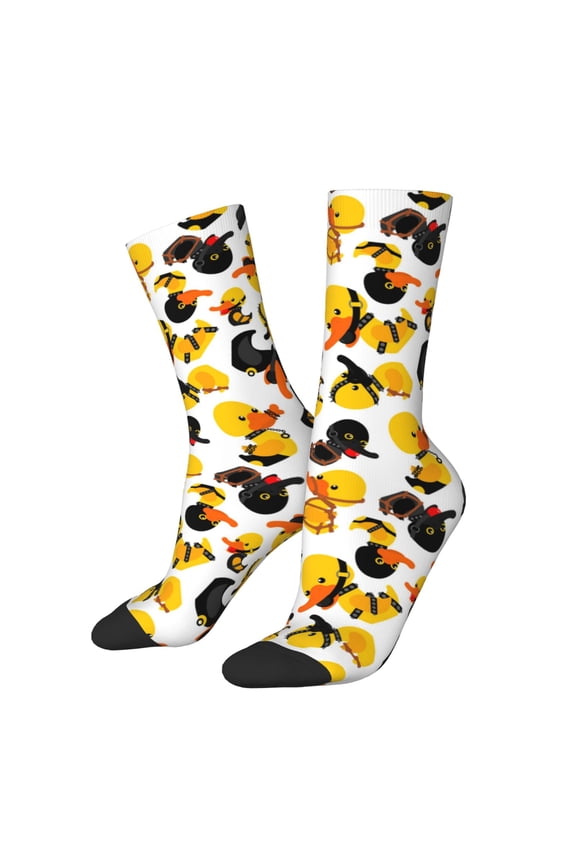 Duck In Black Suit1 Print Adult Socks for Men & Women,Calf Socks, Ankle Socks,Boots Socks,Breathable Casual Sock,Unisex Crew Socks