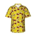 thumbnail image 1 of Logiee Duck with Star Sunglasses Print Mens Hawaiian Shirts,Loose-Fit Short Sleeve Button Down Tropical Aloha Beach Shirt,Summer Vacation Wedding Tops,Small, 1 of 7