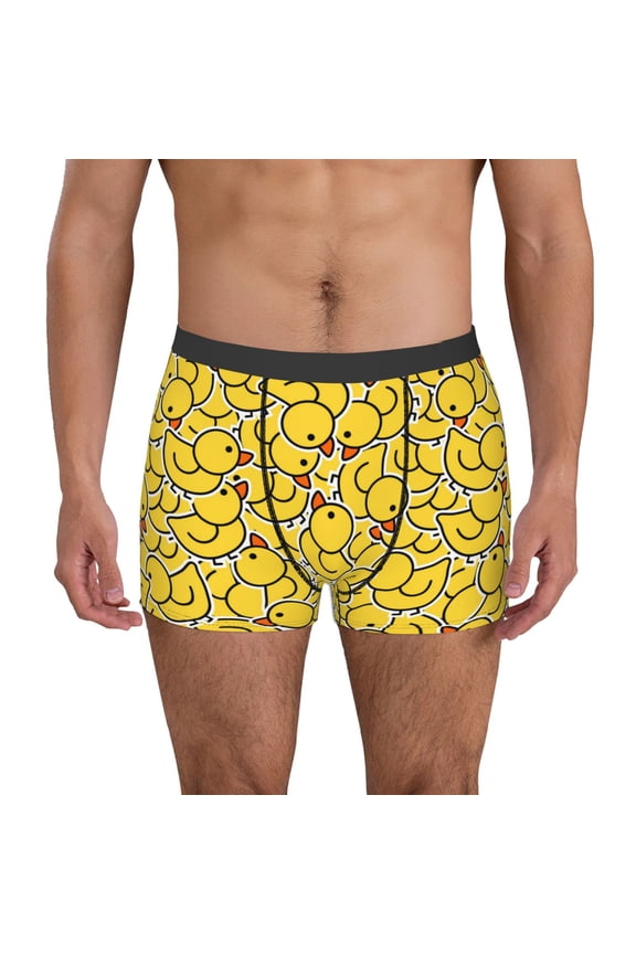 Duck1 Print Mens Boxer Briefs,Boxer Briefs for Men,Breathable Stretch Underwear,Boys Boxer Briefs-Small