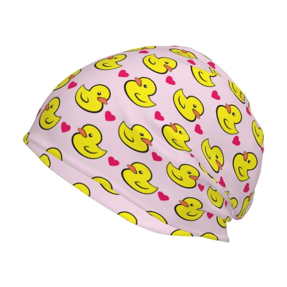 Logiee Ducks And Pink Heart Print Unisex Knit Beanie for Men Women Winter Hat,Beanies Skull Caps