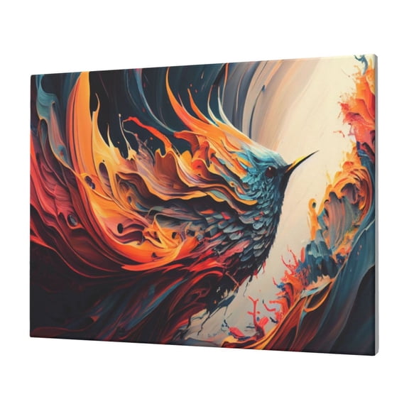 Logiee Dynamic Fire Bird Art Print Canvas Wall Art,Canvas Picture Prints with Frame, Wall Art Decorative,Canvas Decorative,Suitable for Living Room Bedroom Office Room 30x40