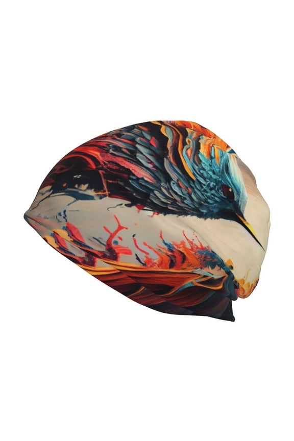 Dynamic Fire Bird Art Print Unisex Knit Beanie for Men Women Winter Hat,Beanies Skull Caps