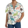 thumbnail image 1 of Logiee Easter Rabbit Print Men's Button Down Shirts Short Sleeve, Summer Beach Shirts,Vacation Wedding Shirts,Men's Casual Button-Down Shirts with Pocket-Small, 1 of 5
