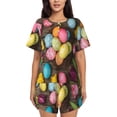 thumbnail image 1 of Logiee Easter eggs Print Womens Pajamas Set,Short-Sleeve Pajama 2 Piece Sleepwear with Pockets-3X-Large, 1 of 6