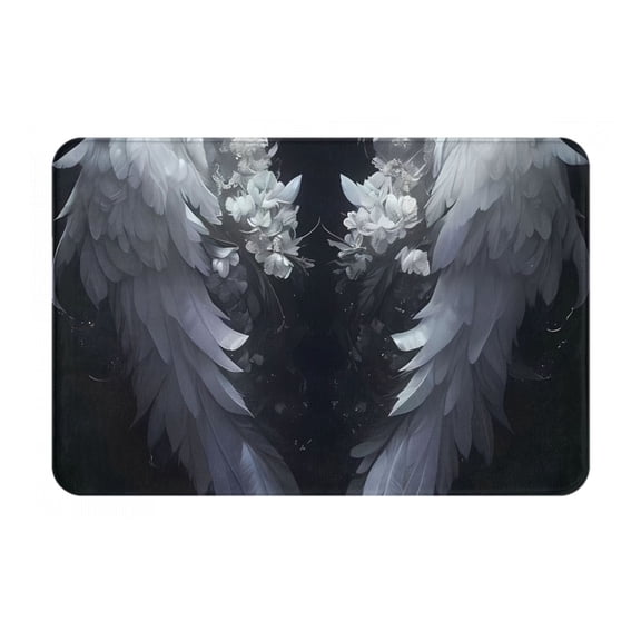 Logiee Elegant Feathered Floral Wings Print Welcome Mats for Entryway,Door Mat for Front Door,Entry Mat,Doormat for Garden, Garage, Patio, Home, Porch Decor