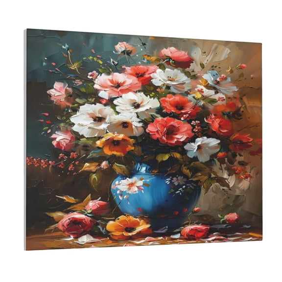 Logiee Elegant Floral Vase Painting Print Canvas Wall Art ,Art Poster,Canvas Decorative Picture,Decor Wall Pictures for Living Room Bedroom Bathroom,Ready to Hang