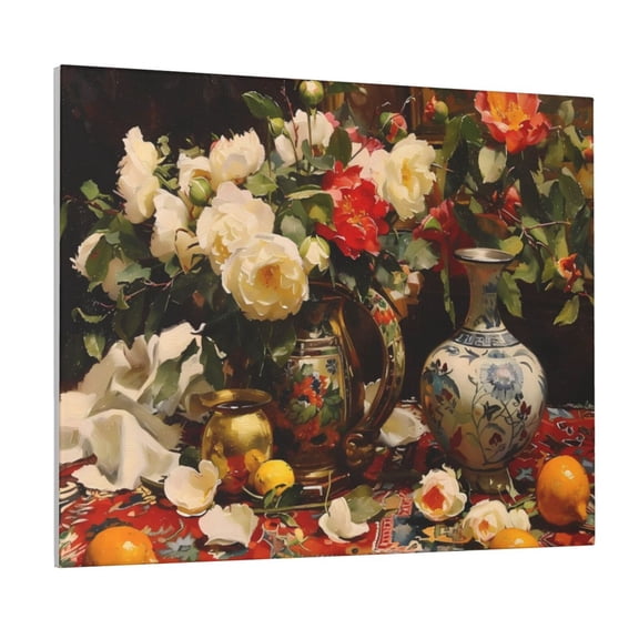 Logiee Elegant Still Life Roses Print Canvas Wall Art ,Art Poster,Canvas Decorative Picture,Decor Wall Pictures for Living Room Bedroom Bathroom,Ready to Hang