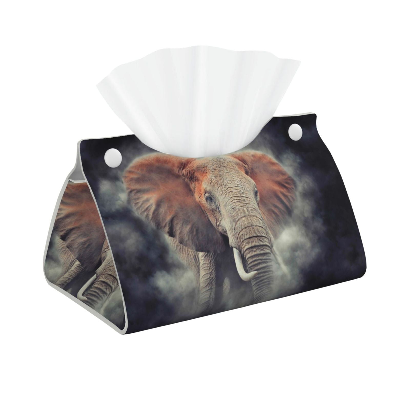 ELEPHANT WOODEN TISSUE HOLDER main image 1