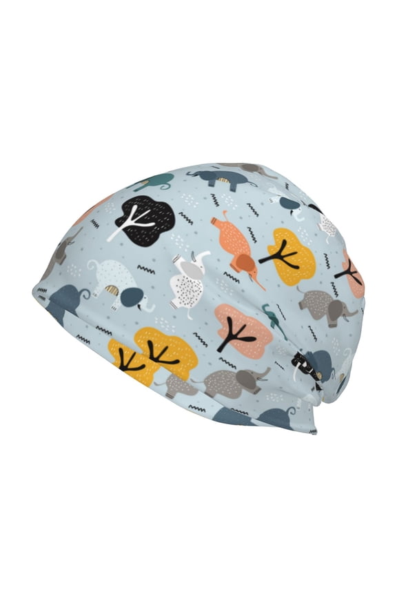 Elephant Tree Print Unisex Knit Beanie for Men Women Winter Hat,Beanies Skull Caps