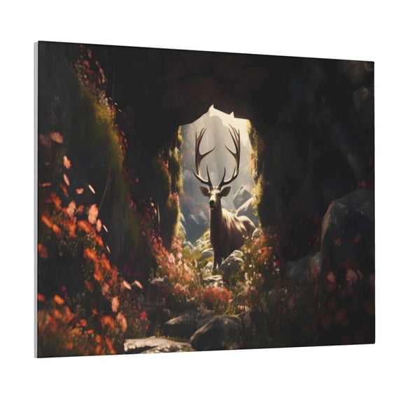 Logiee Enchanted Deer In Cave Print Canvas Wall Art ,Art Poster,Canvas Decorative Picture,Decor Wall Pictures for Living Room Bedroom Bathroom,Ready to Hang