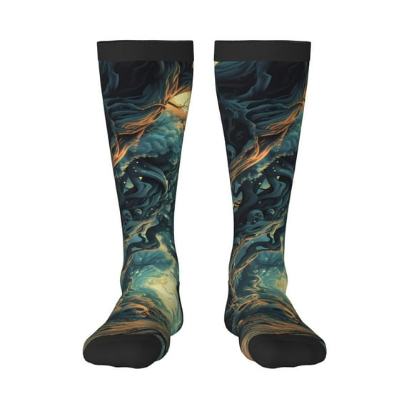 Logiee Enchanted Forest Skull Path Print Gift Stocking Stuffers,Adult Stockings,Novelty Socks,Funny Socks Birthday Running Walking Sleeping