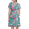 thumbnail image 1 of Logiee Excavator Print Womens Summer Dress,Casual Short Sleeve Sundresses,Beach A-line Shift Dress with Pockets, 1 of 6