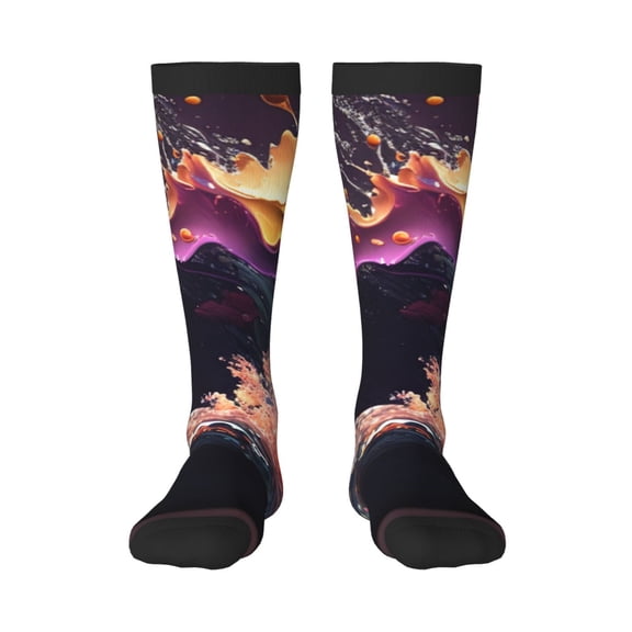 Logiee Explosive Fluid Splash Art Print Gift Stocking Stuffers,Adult Stockings,Novelty Socks,Funny Socks Birthday Running Walking Sleeping