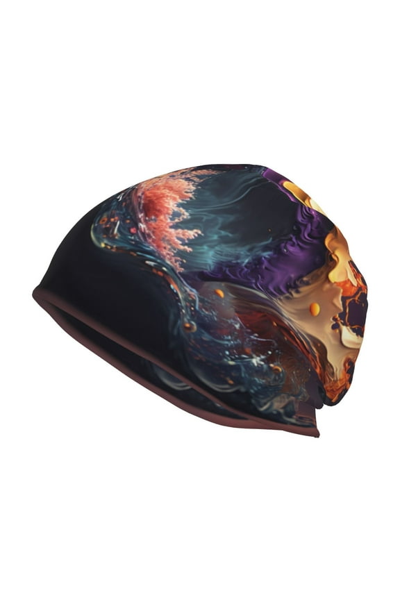 Explosive Fluid Splash Art Print Unisex Knit Beanie for Men Women Winter Hat,Beanies Skull Caps