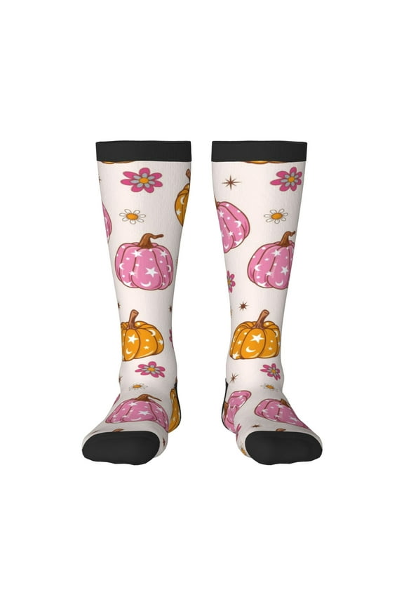 Fall 70s Groovy Hippie 1 Print Gift Stocking Stuffers,Adult Stockings,Novelty Socks,Funny Socks Birthday Running Walking Sleeping