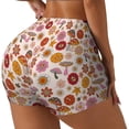 thumbnail image 1 of Logiee Fall 70s Groovy Hippie Print Women's Biker Shorts,Workout Gym Shorts,Scrunch Shorts,Tummy Control Hidden Scrunch Running Yoga Shorts-Medium, 1 of 8